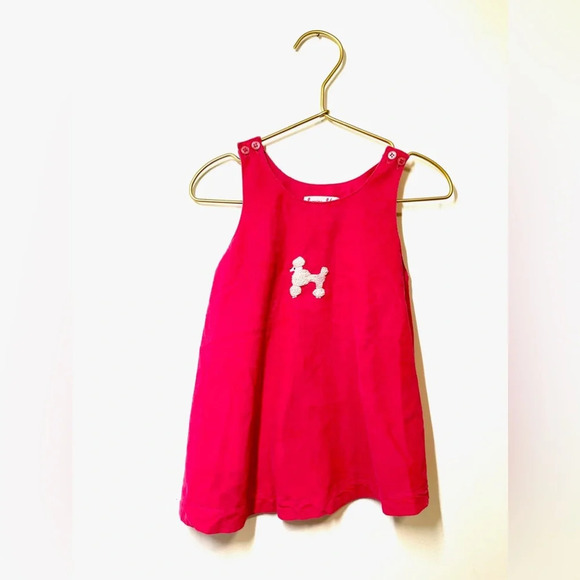 Jeanine Johnsen Pink Corduroy Dress Poodle Embroidery - Picture 2 of 6